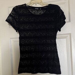 Apt. 9 Women's Elegant Black Lace Tee